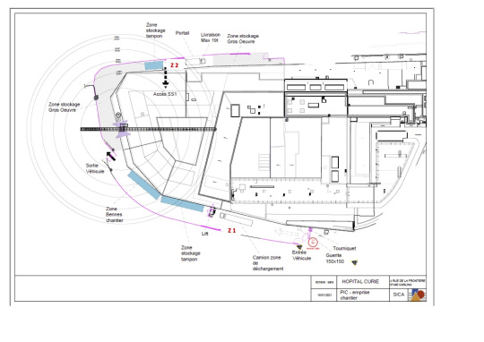 Plan du chantier de l'Institut Curie